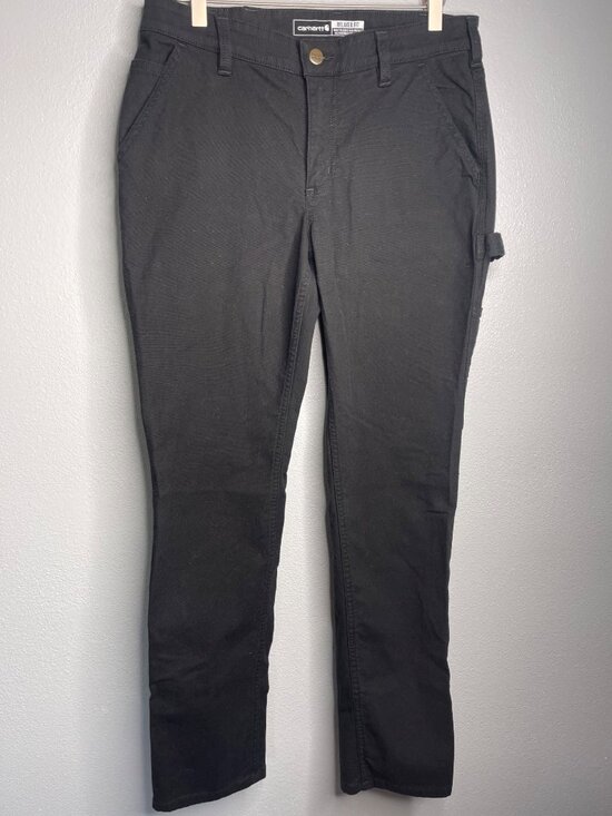 Carhartt Pants - Carhartt Rugged Flex Relaxed Fit Canvas Work Pants Black Women Size 8R Utility